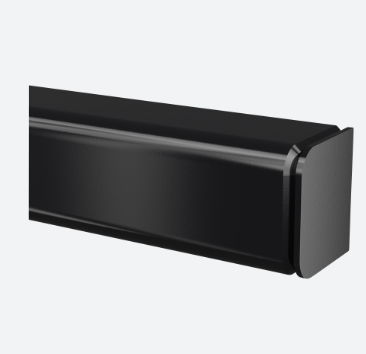 Embout droite, pour profil en U; 146367-24-82; , U=24 x 24 mm, acier inoxydable 316, noir satiné (RAL 9005), surface texturée, une seule couche
