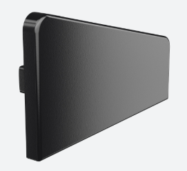Embout pour main-courante, Easy Hit, Easy Alu; 165744-01-82; , angle de 15 degrés, gauche, aluminium, noir satiné (RAL 9005), surface texturée, une seule couche - NEW