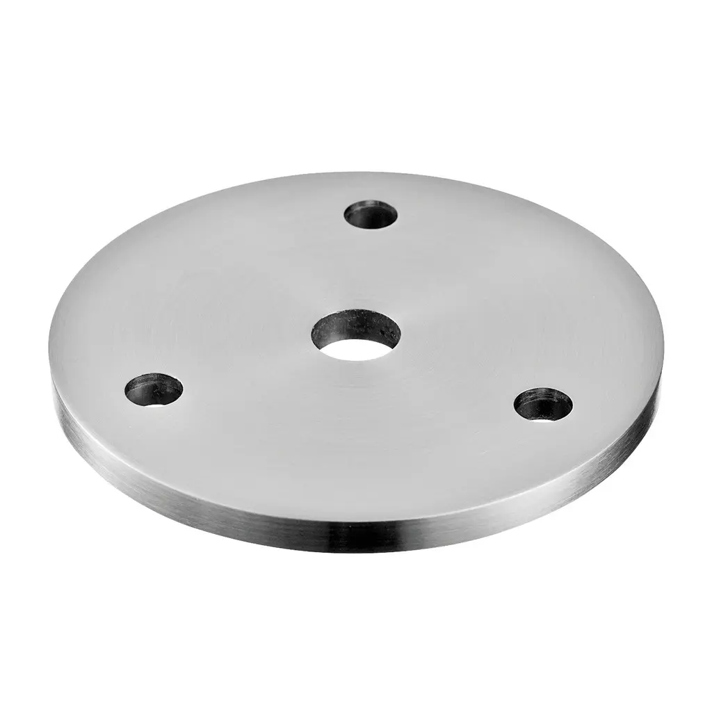 Embout à souder, avec 3 trous, plat; 131936; Ø70 mm x 5 mm, barre Ø10 mm, inox brossé 304 (13193607012)