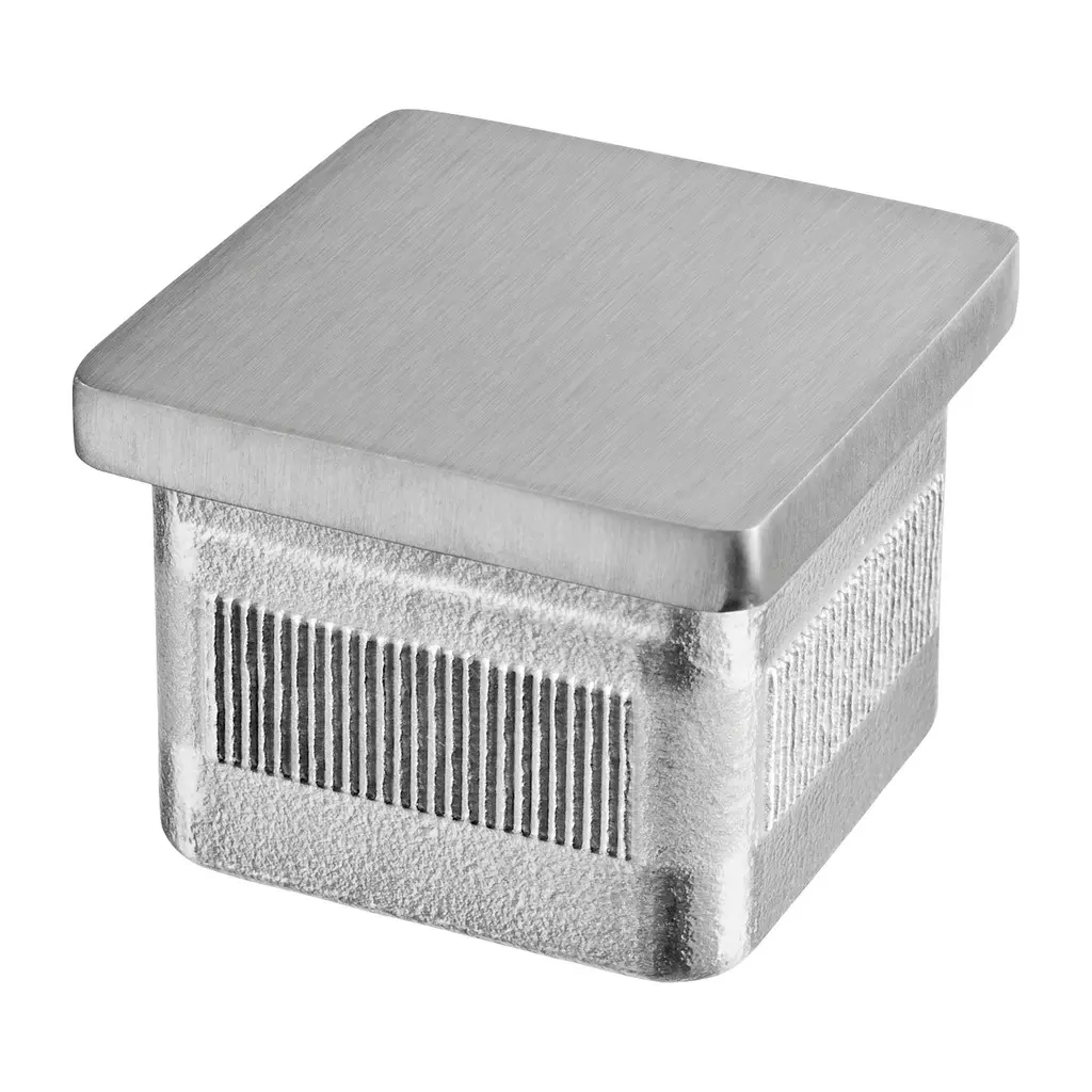 Embout, Square Line, Easy Hit, plat; pour tube 40x40x2 mm, inox brossé 316 (14572804012)
