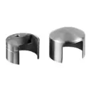 Embout, arrondi, incl. 1 adaptateur; 176729-042; m-c fond de gorge bois Ø42 mm, inox brossé 304 (20672904212)
