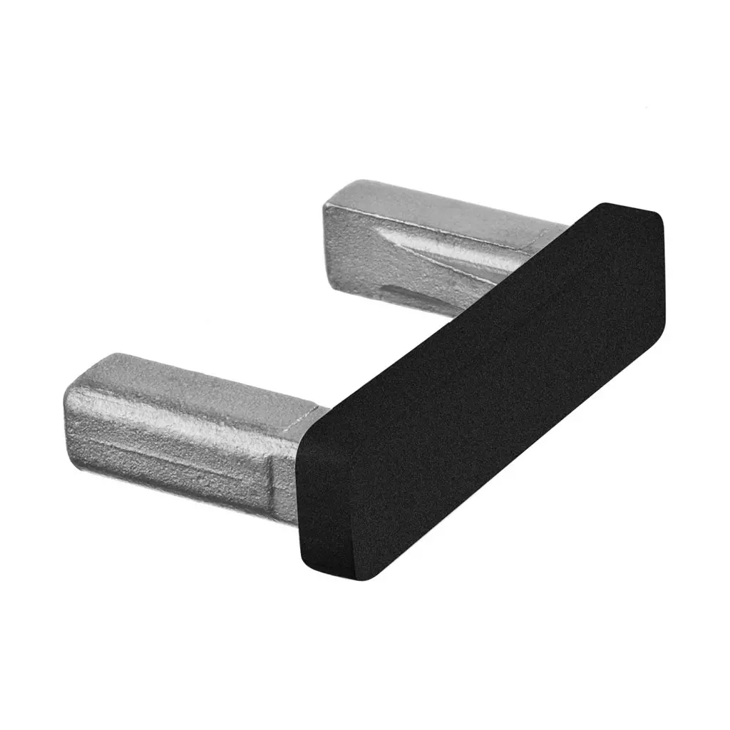 Embout, plat, main-courante 40x10 mm; 134732-041-82; , acier inoxydable 304, noir satiné (RAL 9005), surface texturée, une seule couche - Q-TUBE