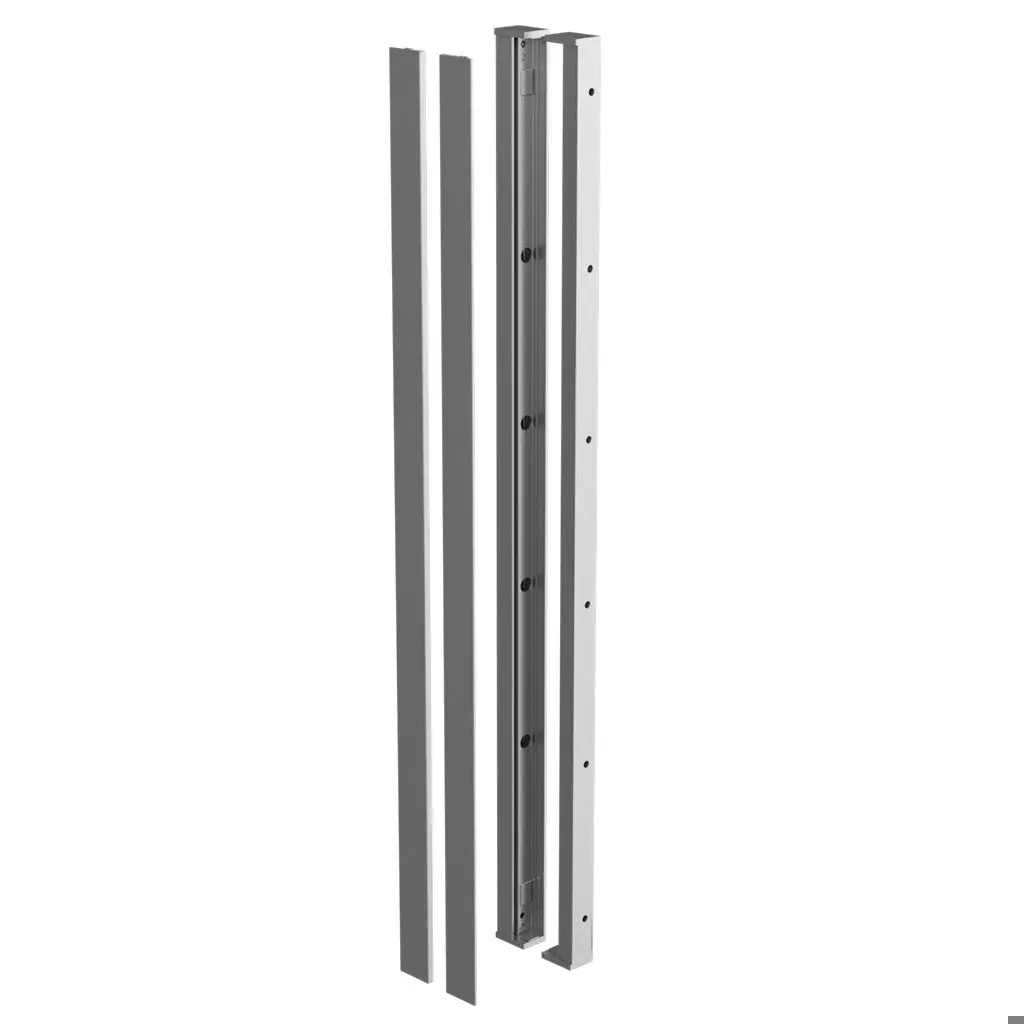 Ensemble de profils, Easy Glass View; 166839-011-02-18; , hauteur: 2x 1100 mm, avec trous pré-percés à l’avant, aluminium, brossé - NEW