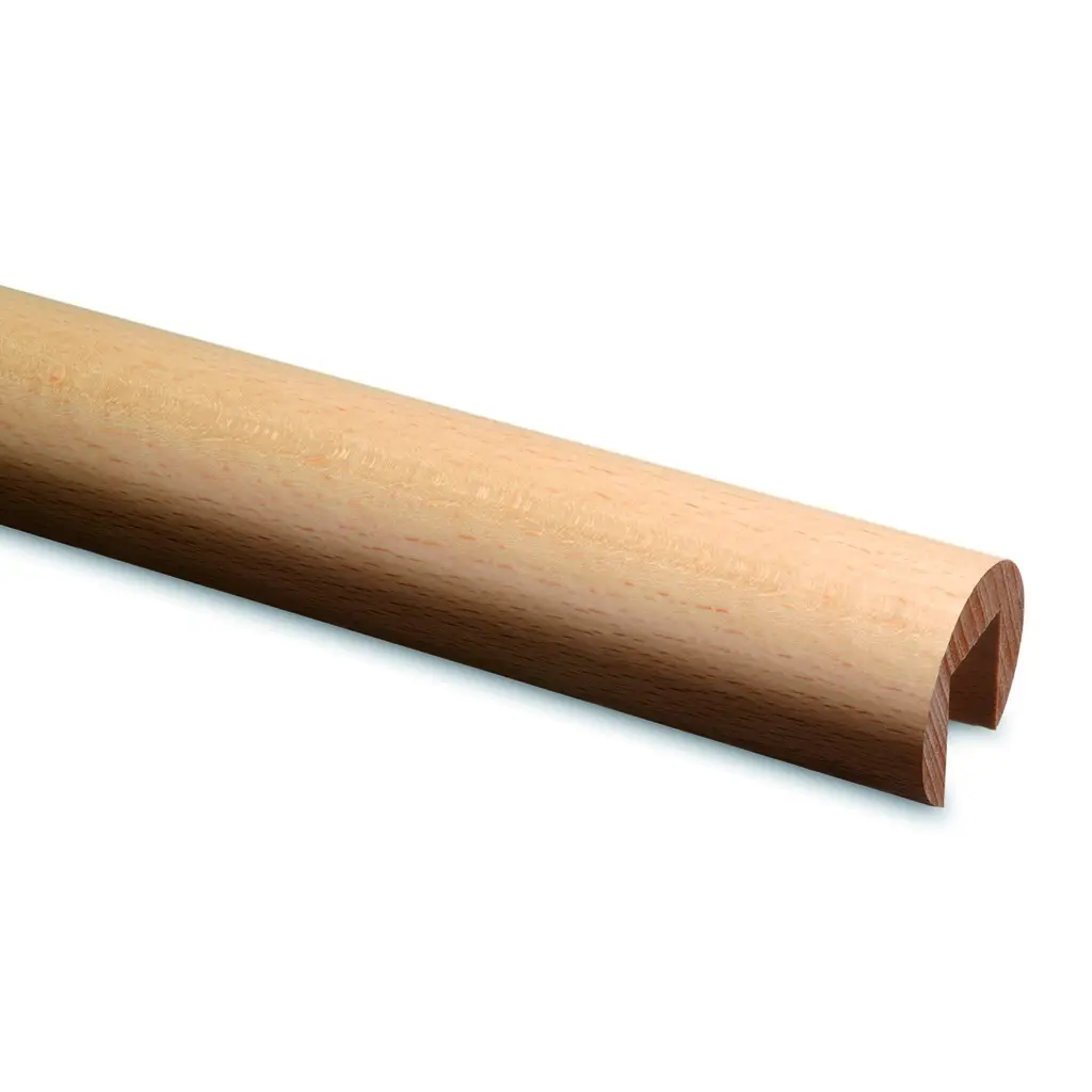 Main-courante á fond de gorge bois, Ø42 mm; 176950-042-25-40; L=2500 mm, U=24x24 mm, hêtre, verni (20692504240)