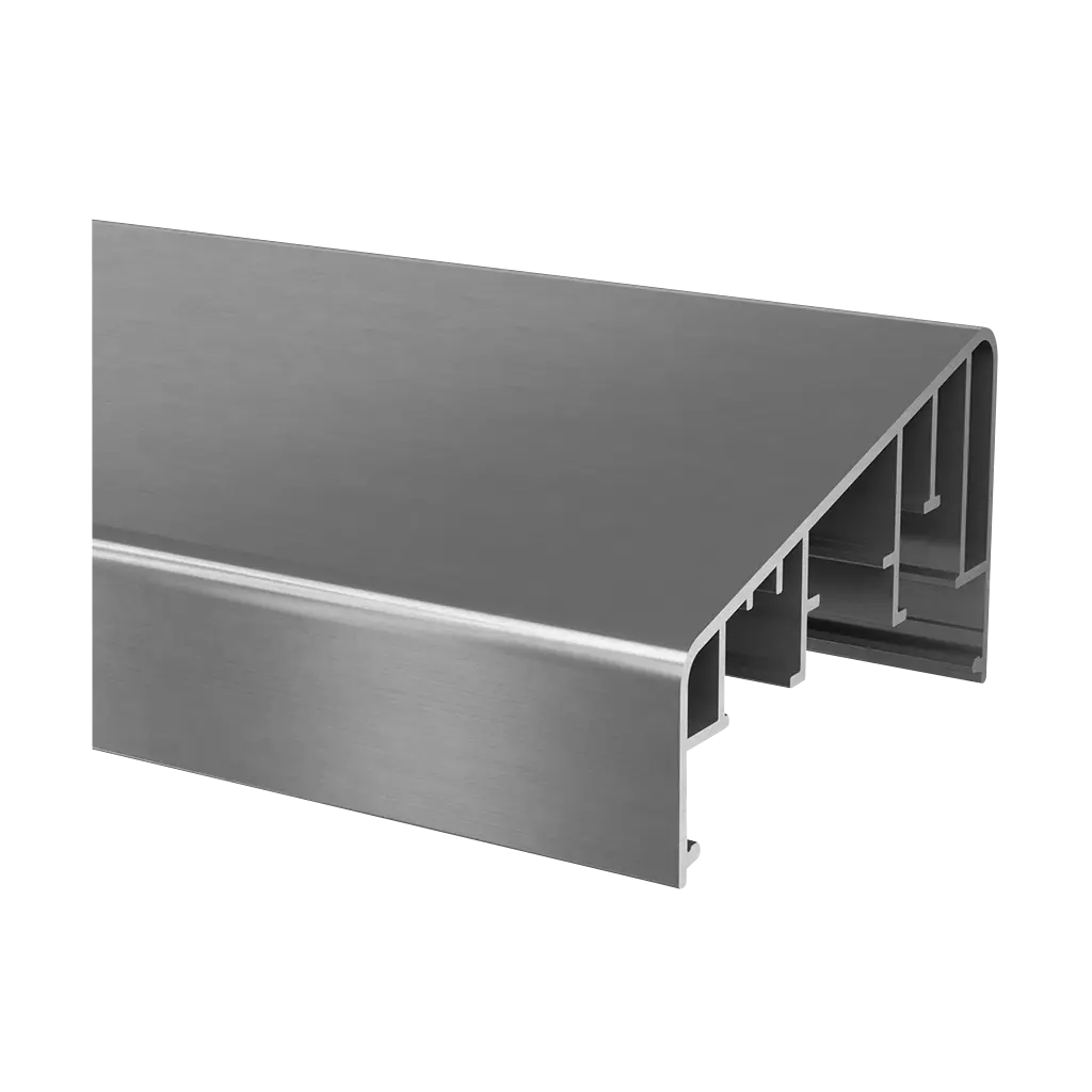 Main-courante, 70x39 mm, à clipser, Easy Alu; 165953-050-18; , angle de 15 degrés, L=5000 mm, aluminium, brossé - NEW; BLACK LINE