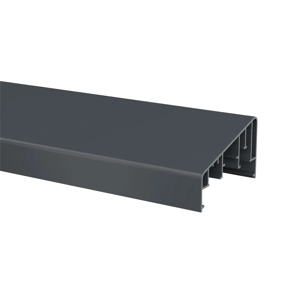 Main-courante, 70x39 mm, à clipser, Easy Alu; 165953-050-33; , angle de 15 degrés, L=5000 mm, aluminium, gris anthracite (RAL 7016)
