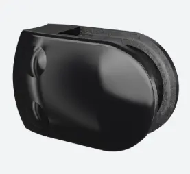 Pince á verre, MOD 2800, sans cales; 102800-048-82; , pour tube Ø48,3 mm, zinc, noir satiné (RAL 9005), surface texturée, une seule couche