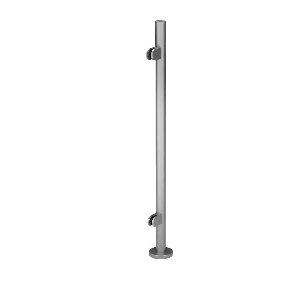 Poteau préfabriqué, Ø42,4 x 2 mm, un côté; 139921-242-01-12; pince á verre MOD 2500, H=989 mm, inox brossé 304 (83911224212)