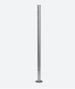 Poteau, Ø42,4 mm x 2 mm, M8 deux côtés 90°; 140962-242-90-12; pince à verre, horiz., H=989 mm, inox brossé 316 (14096424212)