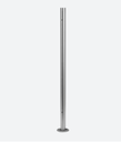 Poteau, Ø42,4 mm x 2 mm, M8 deux côtés 90°; 140962-242-90-12; pince à verre, horiz., H=989 mm, inox brossé 316 (14096424212)