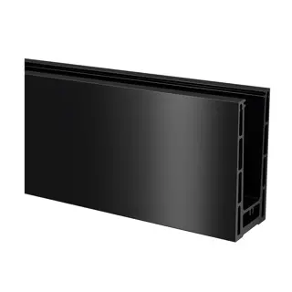 Profil de sol, Easy Glass Prime, m. au sol; 168410-050-00-82; , L=5000 mm, avec trous pré-percés, aluminium, noir satiné (RAL 9005), surface texturée, une seule couche - NEW