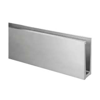 Profil de sol, Easy Glass Slim, m. au sol; 168010-050-00-00; , L=5000 mm, avec trous pré-percés, aluminium, brut