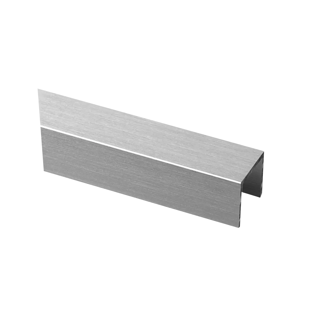 Profil en U, 17,25 x 15 x 2 mm, MOD 6944; 166944-050-13-18; , pour verre 12,76 mm, L=5000 mm, aluminium brossé, anodisé (16694001318)