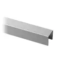 Profil en U, 22 x 20 x 2 mm, MOD 6944; 166944-050-18-18; , pour verre 16,76&17,76 mm, L=5000 mm, aluminium brossé, anodisé (16694001818)
