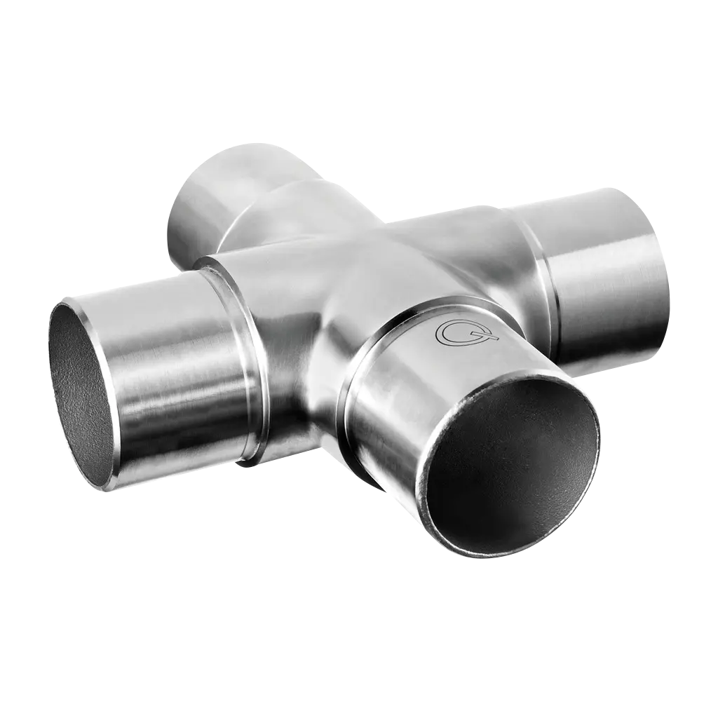 Raccord "croix"; 130309-242-12; tube Ø42,4 mm x 2 mm, inox brossé 304 (13030924212)