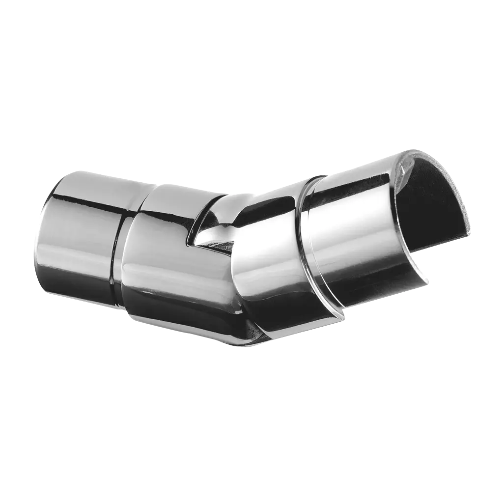 Raccord orientable (25°-55°), vers le haut; 146302-048-01-12; tube à fd de gorge, Ø48,3x1,5 mm, inox brossé 316 (14631204812)