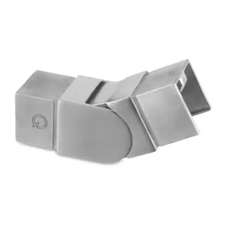 Raccord orientable, (25°-55°) vers le haut; 146342-040-01-12; tube à fd de gorge, 40x40x1,5 mm, inox brossé 316 (14631204012)