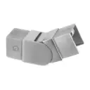 Raccord orientable, (25°-55°) vers le haut; 146342-040-01-12; tube à fd de gorge, 40x40x1,5 mm, inox brossé 316 (14631204012)