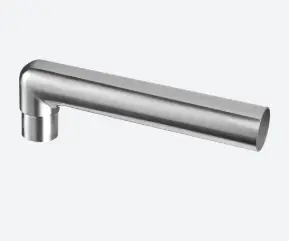 Raccord, 90° pour 180°, côtés asymétriques; 130306-233; tube Ø33,7 mm x 2 mm, inox brossé 304 (13030623312)