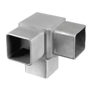 Raccord, Square Line, 90°, +1 départ; 134304-12; tube 40x40x2 mm, inox brossé 304 (13430404012)