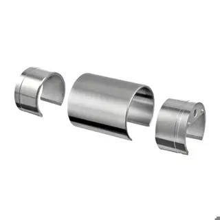 Raccord, incl. 2 adpatateurs; 176791-042; m-c bois à fond de gorge Ø42 mm, inox brossé 304 (20679004212)