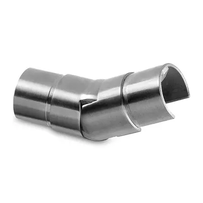 Raccord, orientable (25°-55°) vers le haut; 136302-042-01-12; tube à fd de gorge, Ø42,4x1,5 mm, inox brossé 304 (13631204212)