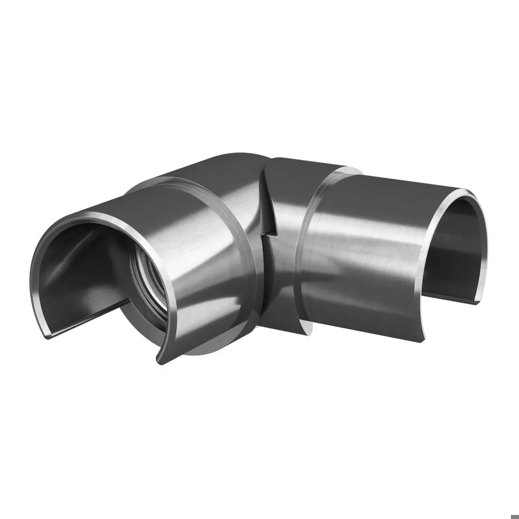 Raccord, orientable, -95° - +40°, horizontal; 146312-042-12; , pour tube à fond de gorge Ø42,4 mm, acier inoxydable 316, brossé
