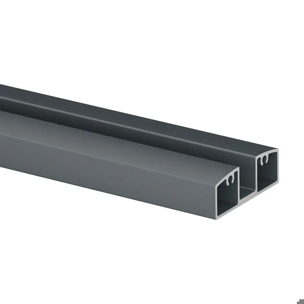Rail de verre, Easy Alu, bas, 55x25 mm; 165952-050-33; brut pour intérieur utiliser brossé anodisé et poudre enduit pour extérieur utiliser 16595255500 16595255518 16595255533