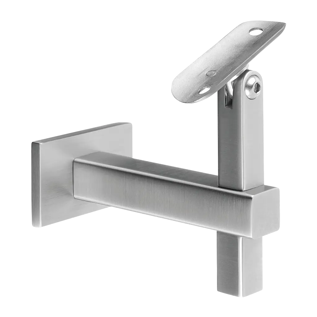 Support de main-courante Square L. orientable; 134145-042-12; pour mur, main-courante Ø42,4 mm, inox brossé 304 (13414504212) - NEW; BLACK LINE