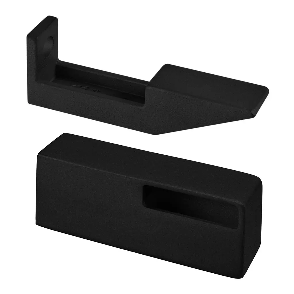 Support de main-courante pour mur; 134134-041-82; , main-courante 40 x 10 mm, acier inoxydable 304, noir satiné (RAL 9005), surface texturée, une seule couche - Q-TUBE