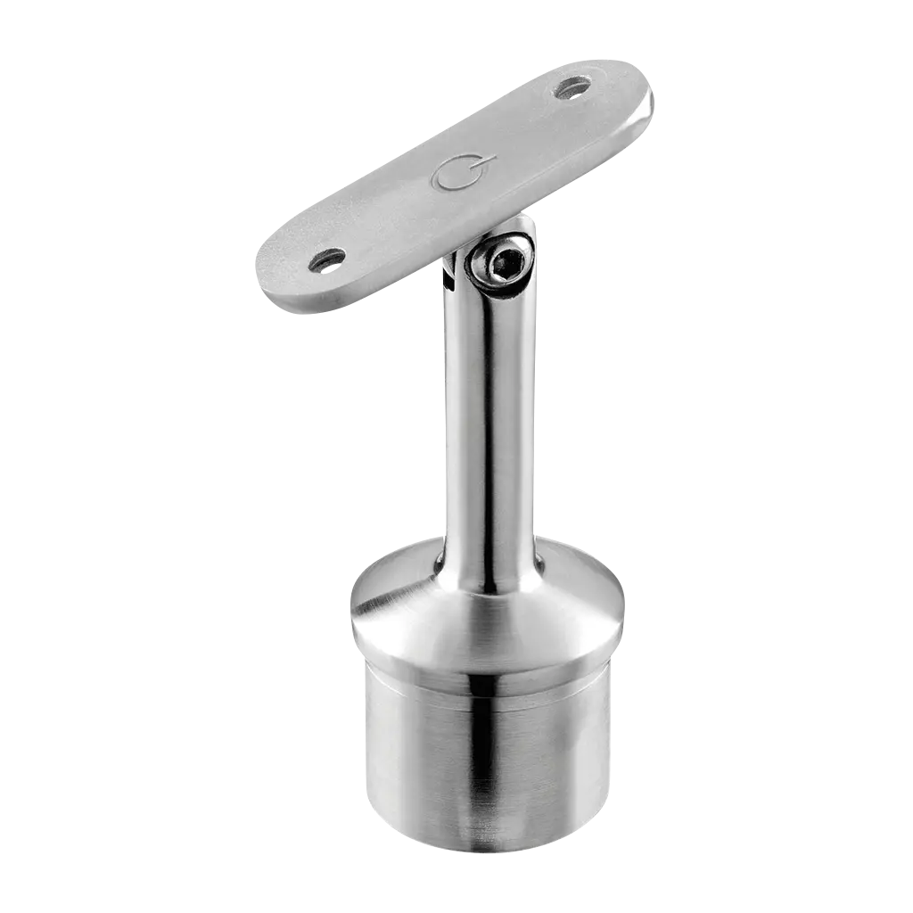 Support de main-courante sur poteau, orienta.; 130720-000-12; Ø42,4 x 2,6 mm, main-cour. plat, inox brossé 304 (13071800012)