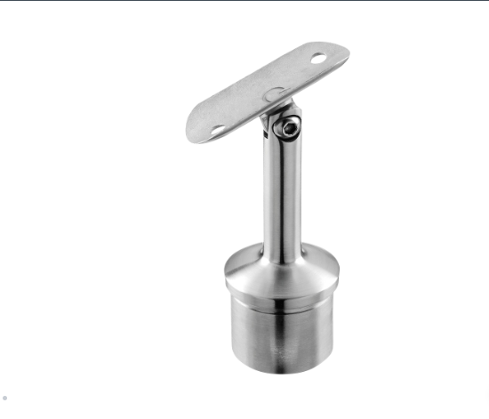Support de main-courante sur poteau, orienta.; 130720-048-12; Ø42,4 x 2,6 mm, main-c. Ø48,3 mm, inox brossé 304 (13071804812)