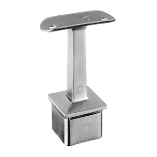 Support de main-courante sur poteau; 134710-042-00-12; 40x40x2 mm, main-cour. Ø42,4 mm, inox brossé 304 (13471004212)