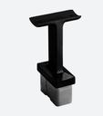 Support de main-courante, droit; 144711-042-82; , pour poteau 60 x 30 mm, main-courante Ø42,4 mm, acier inoxydable 316, noir satiné (RAL 9005), surface texturée, une seule couche