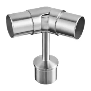 Support de main-courante, tube Ø42,4 mm x 2 mm; 140736-242; avec articulation, m-c Ø42,4x2 mm, inox brossé 316 (14073624212)