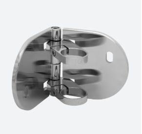 Support pour poteau MOD 0555, montage latéral; 140555-048-12; angle réglable, p. tube Ø48,3 mm, inox brossé 316 (14055504812)