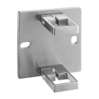 Support pour poteau, Square Line, MOD 4551; 134551-040-12; montage latéral, p. tube 40x40 mm, inox brossé 304 (13455104012) - NEW