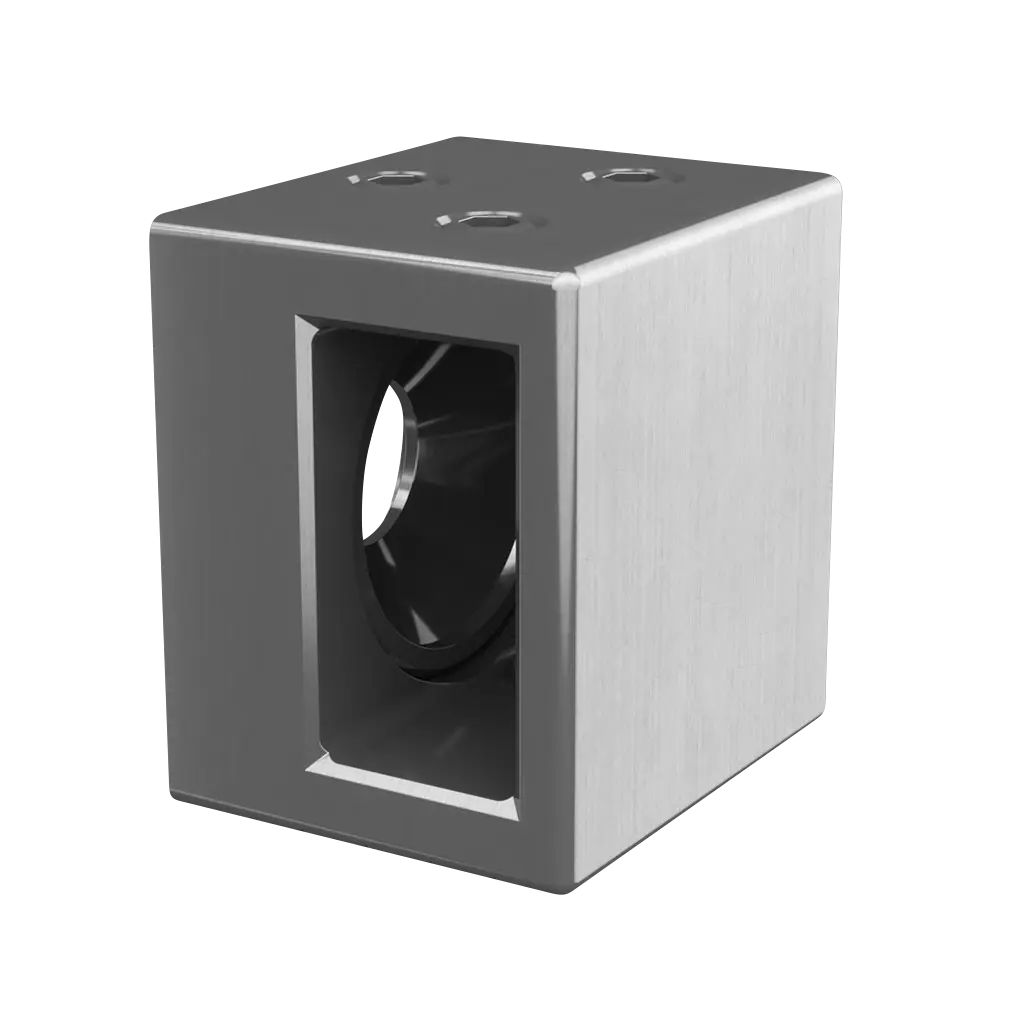 Support traversants pour tube 20x10 mm, gauche; 144828-01-12; , un côté ouvert, acier inoxydable 316, brossé