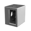 Support traversants pour tube 20x10 mm, gauche; 144828-01-12; , un côté ouvert, acier inoxydable 316, brossé