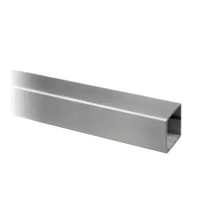Tube carré, 40x40x2 mm; 144900-040-25-12; L=2500 mm, inox brossé 316 (14492504012)