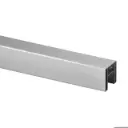 Tube à fond de gorge, carré, 40x40x1,5 mm; 166924-040-50-18; L=5000 mm, U=24x24 mm, aluminium brossé, anodisé (16692004018)