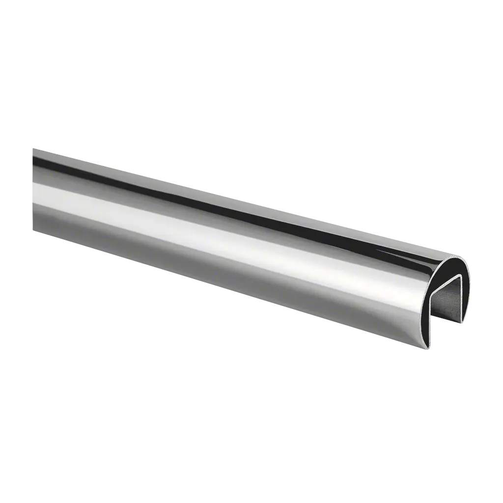 Tube à fond de gorge, Ø42,4 mm x 1,5 mm; 146920-042-50-10; L=5000 mm, U=24 mm x 24 mm, inox poli 316 (14692004210)