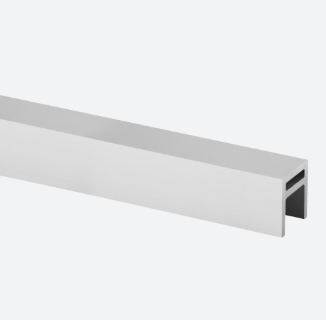 Tube á fond de gorge, 33x39x4,5 mm, EG; 166911-339-50-18; , L=5000 mm, U=24 x 24 mm, aluminium, brossé