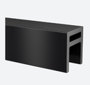 Tube á fond de gorge, 33x39x4,5 mm, EG; 166911-339-50-82; , L=5000 mm, U=24 x 24 mm, aluminium, noir satiné (RAL 9005), surface texturée, une seule couche