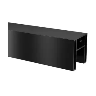 Tube à fond de gorge, 40x40x1,5 mm, EG; 166924-040-50-82; , L=5000 mm, U=24 x 24 mm, aluminium, noir satiné (RAL 9005), surface texturée, une seule couche