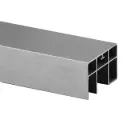 Tube à fond de gorge, Linear, 65x40x1,5 mm; 166926-654-50-18; L=5000 mm, U=24x24 mm, aluminium brossé, anodisé