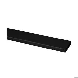 Tube, Square Line, 40x10 mm; 134900-041-50-82; L=5000 mm, acier inoxydable 304, noir satiné (RAL 9005), surface texturée, une seule couche - Q-TUBE