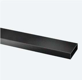 Tube, Square Line, 60x20 mm; 144900-062-50-82; , L=5000 mm, acier inoxydable 316, noir satiné (RAL 9005), surface texturée, une seule couche