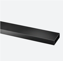 Tube, Square Line, 60x20 mm; 144900-062-50-82; , L=5000 mm, acier inoxydable 316, noir satiné (RAL 9005), surface texturée, une seule couche
