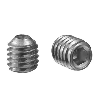 Vis sans tête à six pans creux, plat, QS-92; 240400-610; M6 x 10 mm, DIN 916/ISO 4029, A4-70, Real-Loc (95040061014)